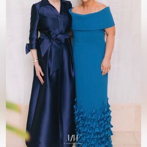 Chic Blue Off-Shoulder Catherine Regehr Dress